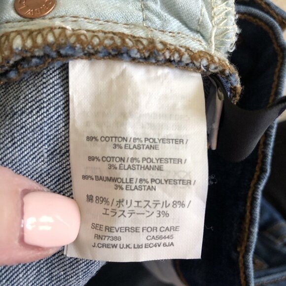 J. Crew Women's 9" High Rise Toothpick Jean Size 29 Skinny Stretch Durable - Picture 5 of 10